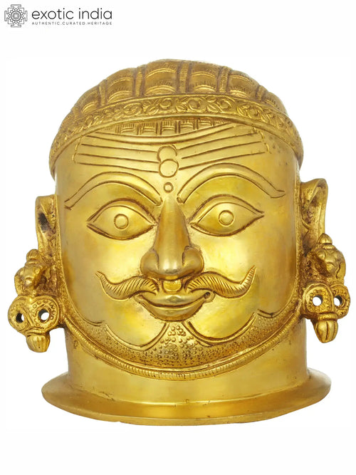 Small Shiva Head Handmade Brass Statue for Pooja