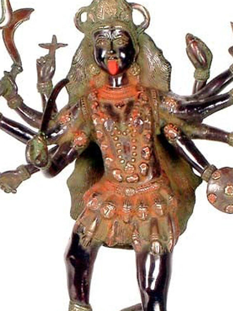 21" Mahakali Brass Statue | Handmade Goddess Kali Idol