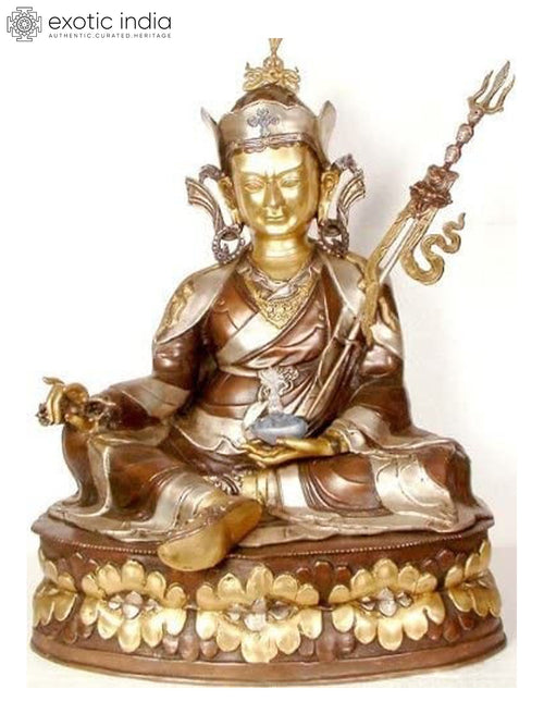 26" Padmasambhava Buddhist Deity Brass Statue Handmade