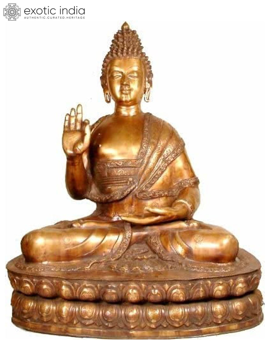 60" Large Handmade Buddha Brass Statue for Home Decor