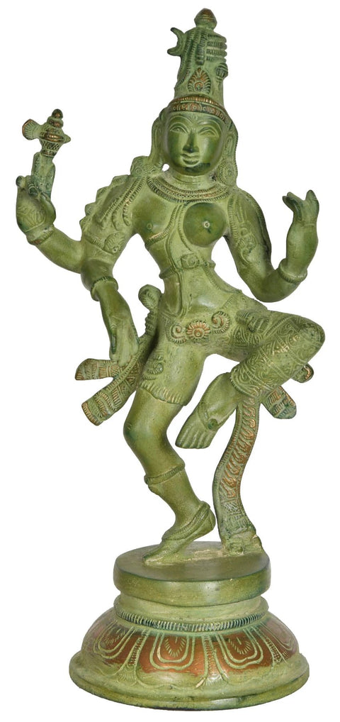 12" Dancing Ardhanarishvara Brass Sculpture | Handmade | Made in India