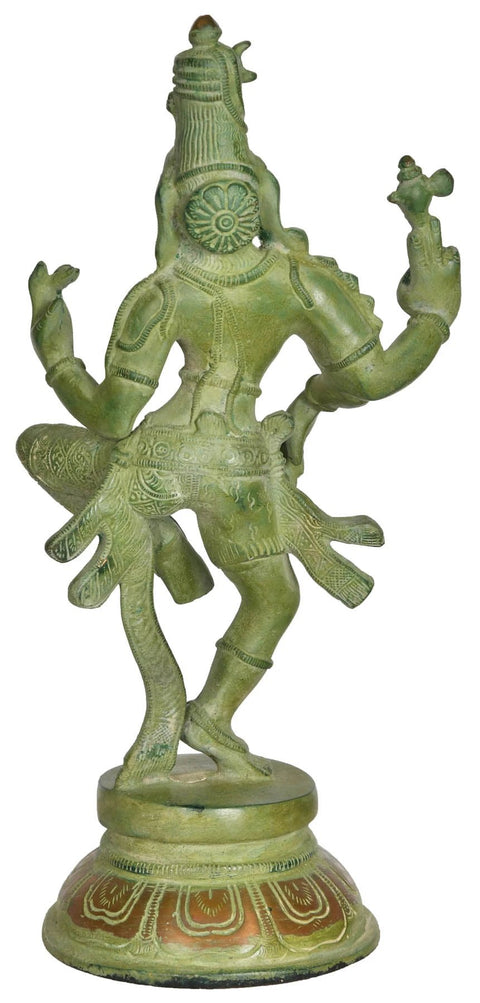 12" Dancing Ardhanarishvara Brass Sculpture | Handmade | Made in India