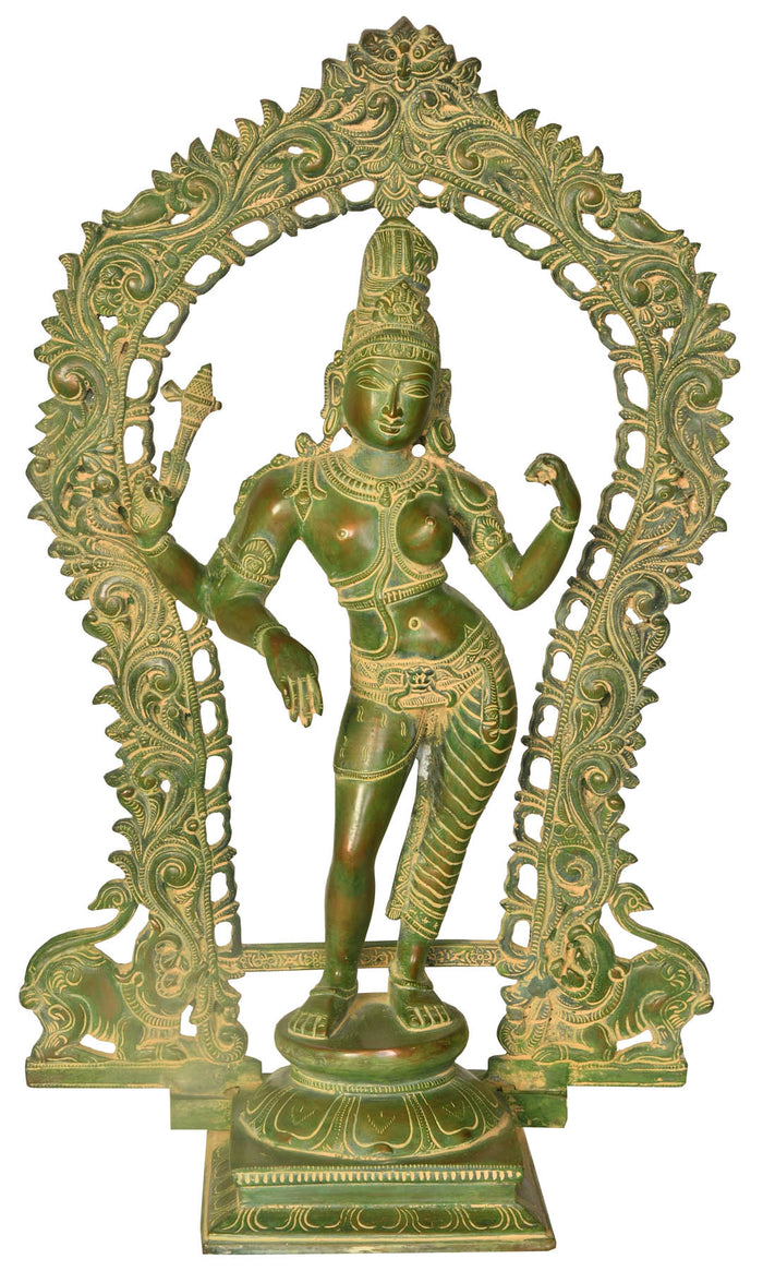 18" Ardhanarishvara with Prabhawali In Brass | Handmade | Made In India