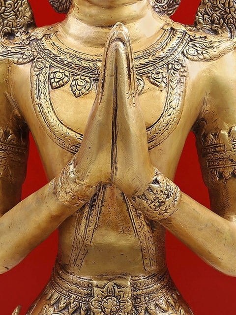 28" Thai Figure (Buddhist Angel) Brass Statue