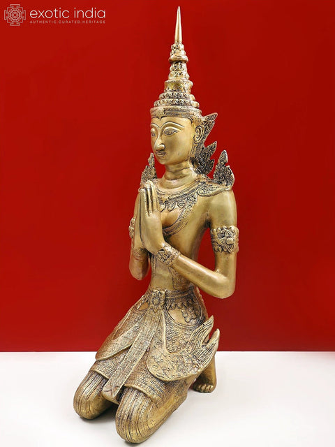 28" Thai Figure (Buddhist Angel) Brass Statue