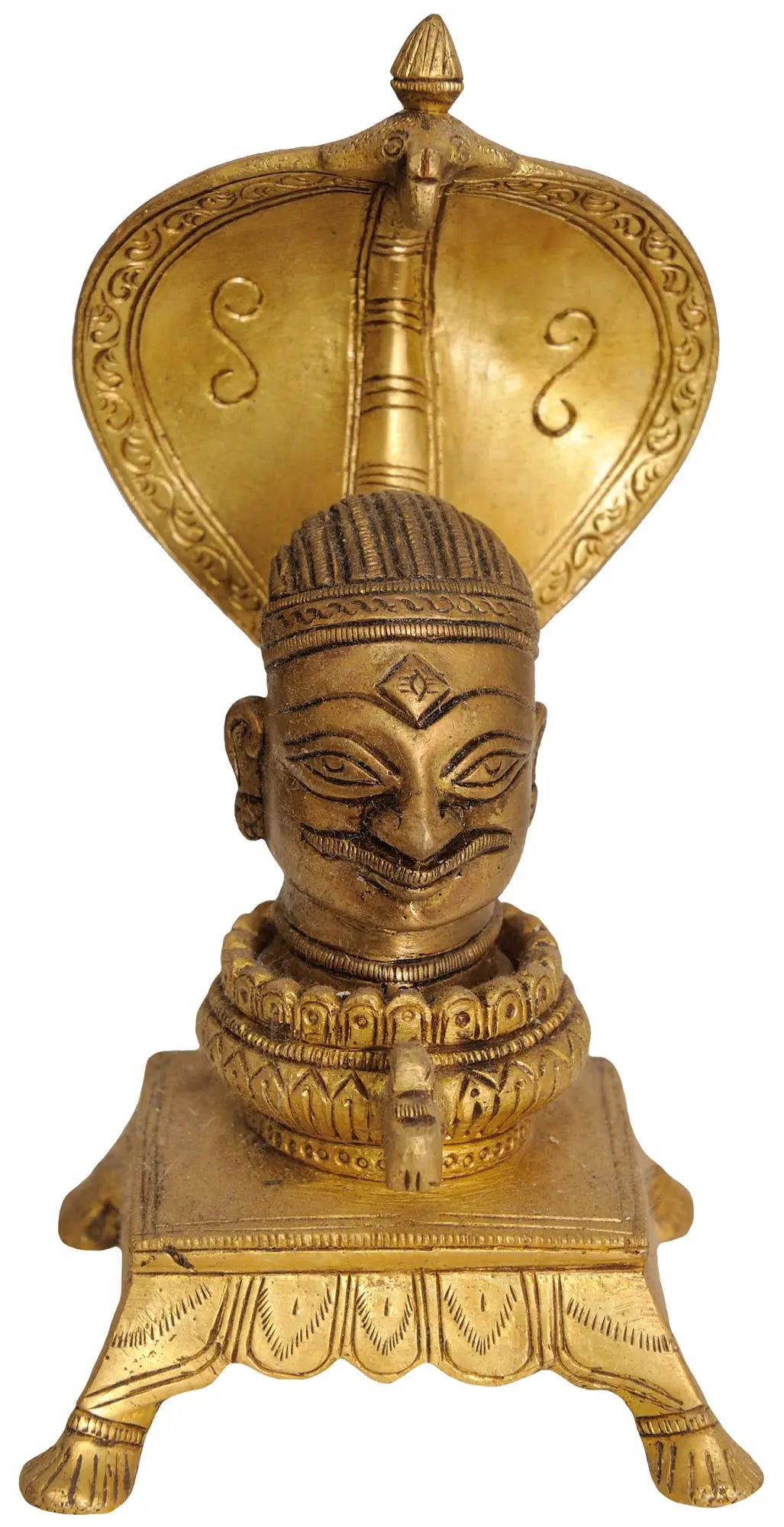 6" Mukha Linga In Brass | Handmade | Made In India
