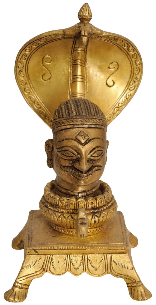 6" Mukha Linga Handmade Brass Statue for Pooja