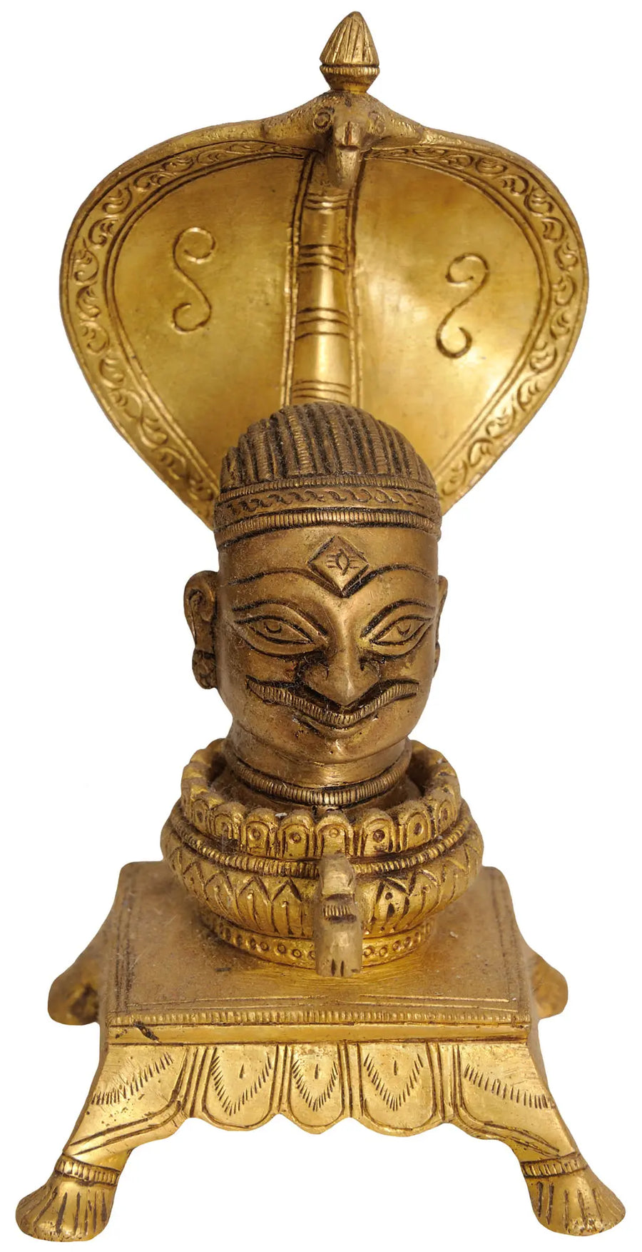 6" Mukha Linga Handmade Brass Statue for Pooja