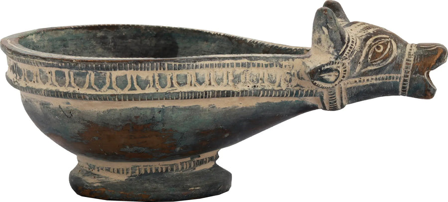 4" Brass Nandi Oil Lamp Handmade Diya for Pooja