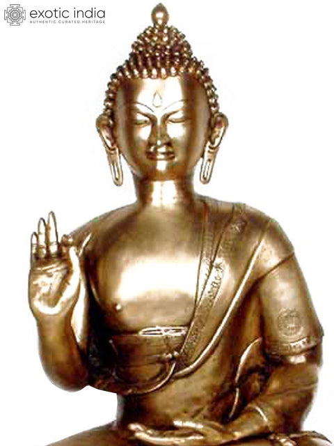 39" Large Size The Blessing Buddha In Brass | Handmade | Made In India