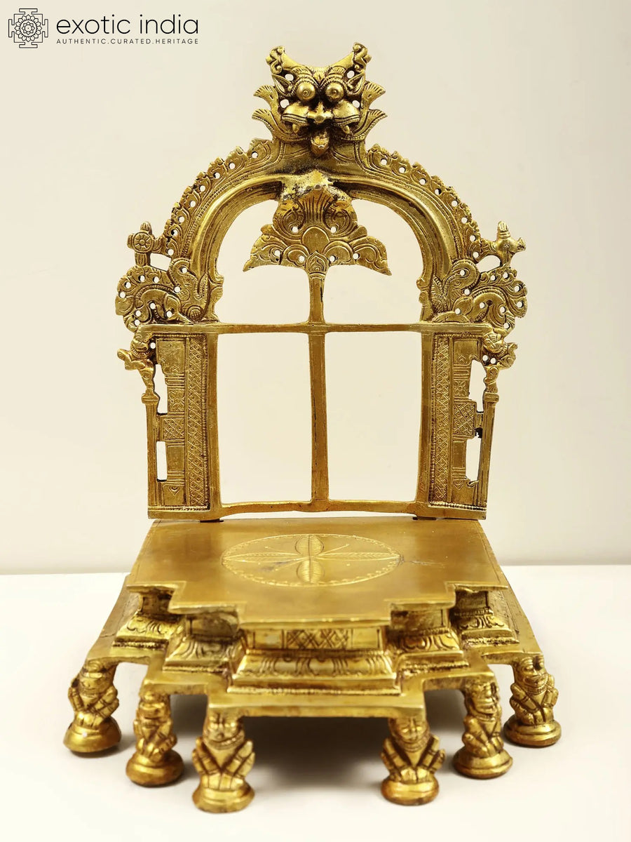 12" Brass Deity Throne Statue Handmade