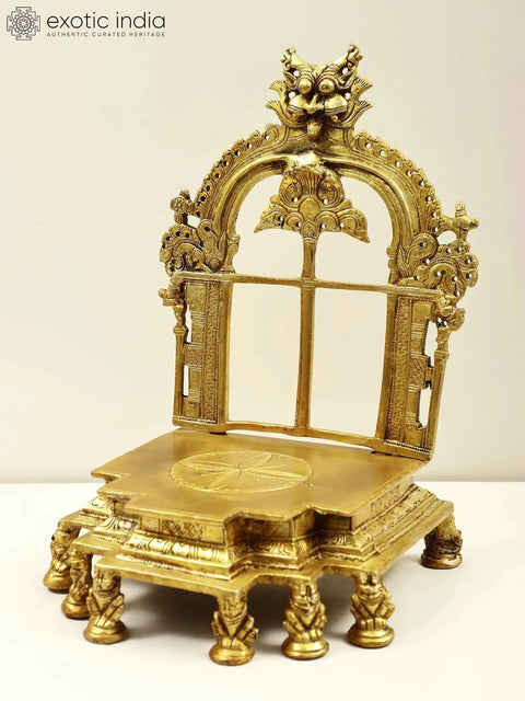 12" Deity Throne In Brass | Handmade | Made In India