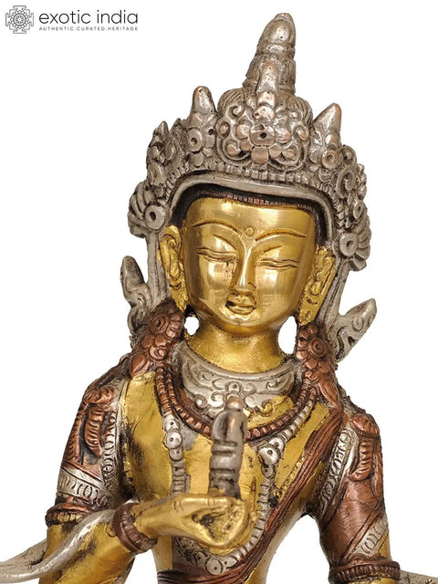 8" Adi Buddha Vajrasattva Brass Statue | Handmade Tibetan Buddhist Deity Idol | Made in India