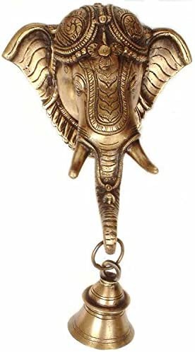 10" Brass Ganesh Hanging Bell Statue Handmade