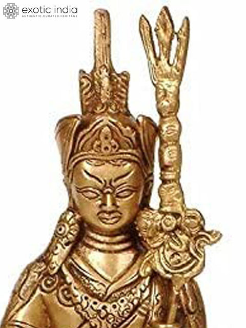 8" Tibetan Buddhist God Guru Padmasambhava In Brass | Handmade | Made In India