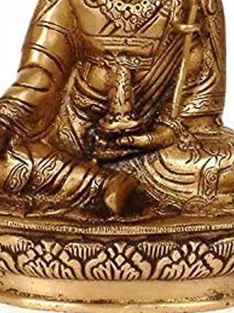 8" Tibetan Buddhist God Guru Padmasambhava In Brass | Handmade | Made In India