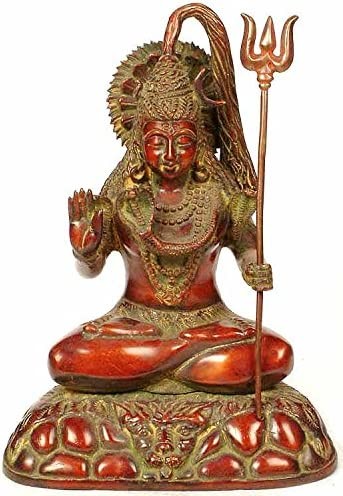 9" Lord Shiva Brass Statue Handmade