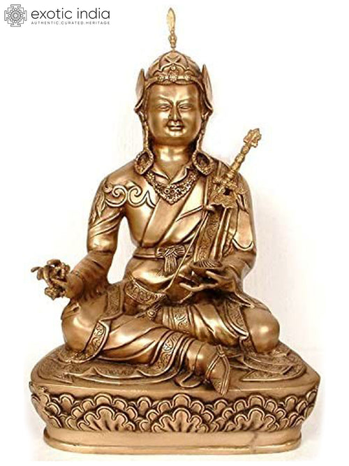 17" Guru Padmasambhava Tibetan Buddhist Brass Statue Handmade