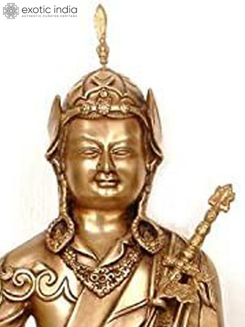 17" Tibetan Buddhist God Guru Padmasambhava In Brass | Handmade | Made In India